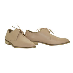 B0 Auth EVERLANE Beige Leather Sleek Pointed Toe Modern Oxford Shoes Sz 10 $168